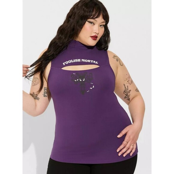 NWT Torrid Disney Haunted Mansion Foxy Mock Neck Cut Out Size 4 / 26 Plus AS IS - Picture 5 of 6